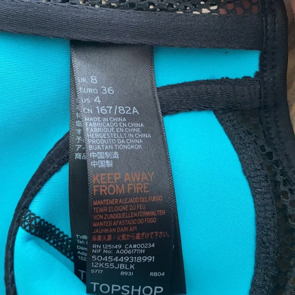 Kendall Kylie Topshop Mesh Swim Bikini Top Sz 4
